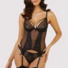 Playful Promises Fallon Basque -Mayfair Stockings FallonBlackLaceAndMeshBasque Mayfair Stockings 16