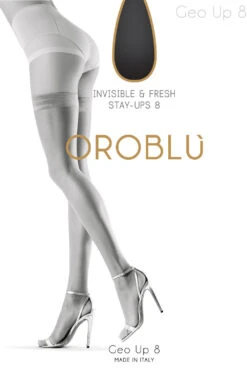 Oroblu Geo Up 8 Hold Ups -Mayfair Stockings GEO UP 8 Stay Ups VOBC01003