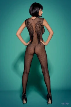 Obsessive Wing Motif Fishnet Bodystocking 14 Obsessive Wing Motif Fishnet Bodystocking -Mayfair Stockings Mayfair Stockings Obsessive bodystocking N112 back 2