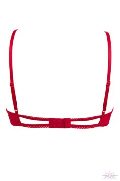 Maison Close Le Petit Secret Red Cupless Bra With Bow -Mayfair Stockings Mayfair Stockings maison close petit red 609494 ghost 2 web Edit