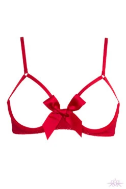 Maison Close Le Petit Secret Red Cupless Bra With Bow -Mayfair Stockings Mayfair Stockings maison close petit red 609494 ghost web Edit