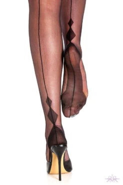 Gio Charleston Heel Fully Fashioned Stockings -Mayfair Stockings Mayfair StockingsBlack Charleston 1 1