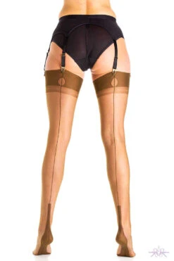 Gio Susan Heel Fully Fashioned Stockings -Mayfair Stockings Mayfair StockingsChocolate Susan 3 1