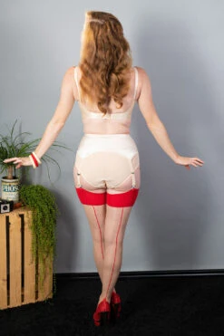 What Katie Did Contrast Nude/Red Seamed Stockings -Mayfair Stockings Mayfair StockingsElle Grey BG 231 of 322 25