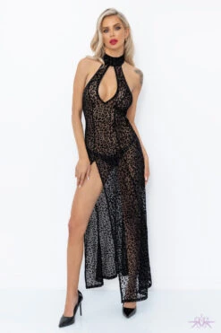 Noir Handmade Boudoir Stories Sheer Long Dress -Mayfair Stockings Mayfair StockingsF288 front 2 62