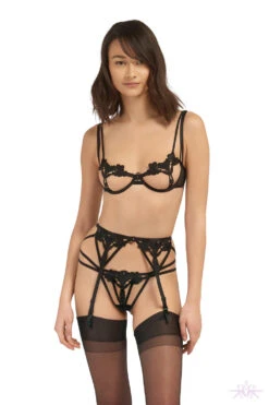 Bluebella Nova Suspender Belt -Mayfair Stockings Mayfair StockingsNovaBra ThongandSuspender Black A 38
