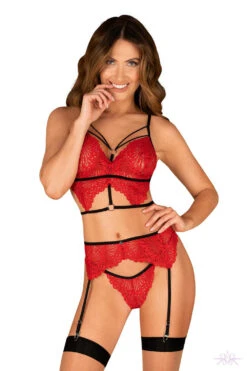 Obsessive Mettia Red Three Piece Set -Mayfair Stockings Mayfair StockingsObsessive mettia set 2 16