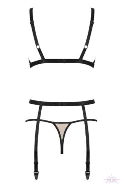 Obsessive Nudelia Three Piece Set -Mayfair Stockings Mayfair StockingsObsessive nudelia set nude back packshot 3