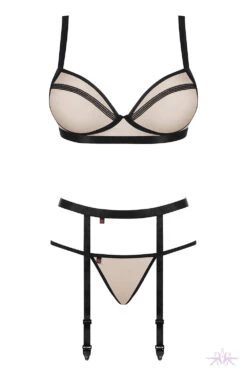 Obsessive Nudelia Three Piece Set -Mayfair Stockings Mayfair StockingsObsessive nudelia set nude packshot 4