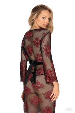 Obsessive Redessia Lace Peignoir -Mayfair Stockings Mayfair StockingsObsessive redessia peignoir back 2 12