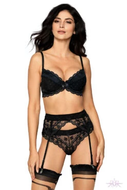 Roza Lagerta Black Push Up Bra -Mayfair Stockings Mayfair StockingsRoza LaGerta suspender black 1 2