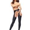 MissO Glossy Opaque Black Suspender Tights -Mayfair Stockings Mayfair StockingsSP800 1 1