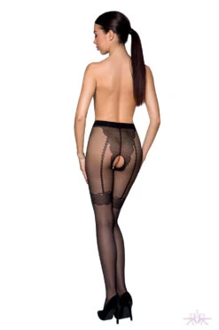 Passion Black Open Faux Suspender Tight -Mayfair Stockings Mayfair StockingsTiopen016blackbackcopy kopia 16