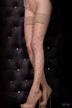 Ballerina Nude Polka Dot Hold Ups 7 Ballerina Nude Polka Dot Hold Ups -Mayfair Stockings Mayfair Stockingsbal325 02 Edit 2