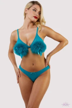 Playful Promises Bettie Page Powder Puff Triangle Bra Teal -Mayfair Stockings Mayfair Stockingsbettie page lingerie bra teal powder puff triangle bra 30402670329904 2000x 2