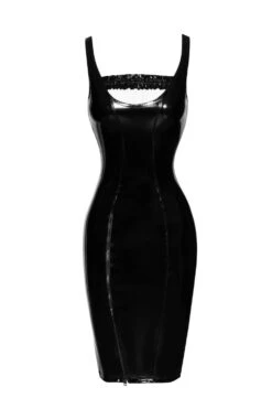 Noir Handmade PVC Midi Dress With Zip -Mayfair Stockings Mayfair Stockingsghost f250 f 1