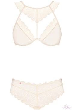 Obsessive Pearl Halter Neck Lace 2 Piece Set -Mayfair Stockings Mayfair Stockingsobsessive 857 set 2 packshot 16