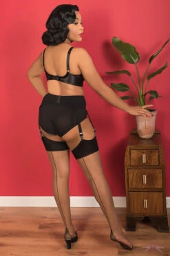 What Katie Did Contrast Nutmeg/Black Seamed Stockings