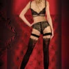 Ballerina Red Bow Opaque Black Hold Ups -Mayfair Stockings bal350 01 red Edit