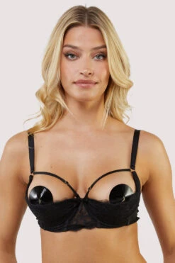 Playful Promises Fallon Quarter Cup Bra -Mayfair Stockings playful promises bra fallon black quarter cup lace balconette bra 30295011262512 2000x 31815b7e f440 4fe2 a997 d12da6d6549d